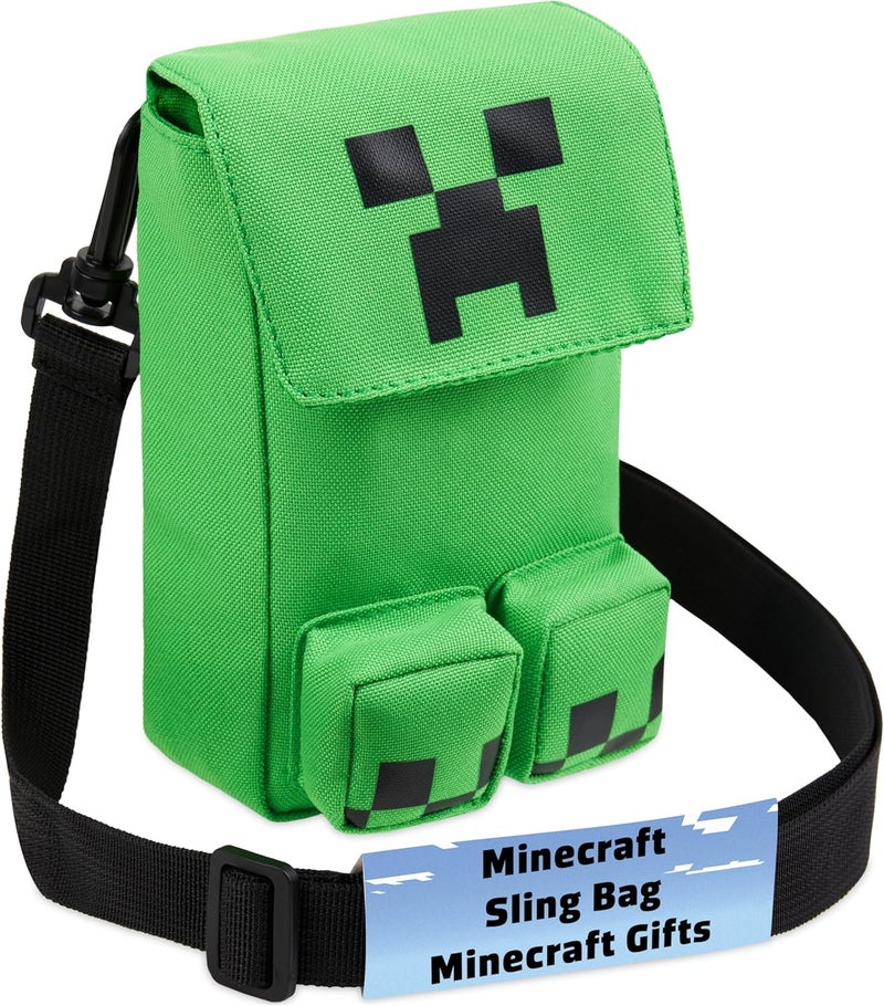 MINECRAFT حقيبة كروس بودي كريبر للأولاد، حقيبة هاتف أو مجموعة ميني ميسنجر، حقيبة كتف للسفر، المدرسة، هدايا للأولاد - Image 1